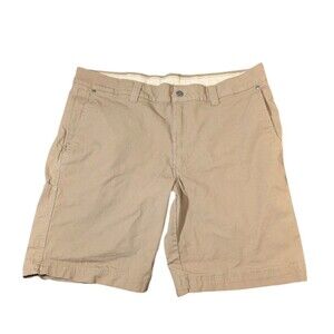 Columbia Men's 38 10L Brown Canvas Shorts  Outdoor Hiking Zip Pocket
